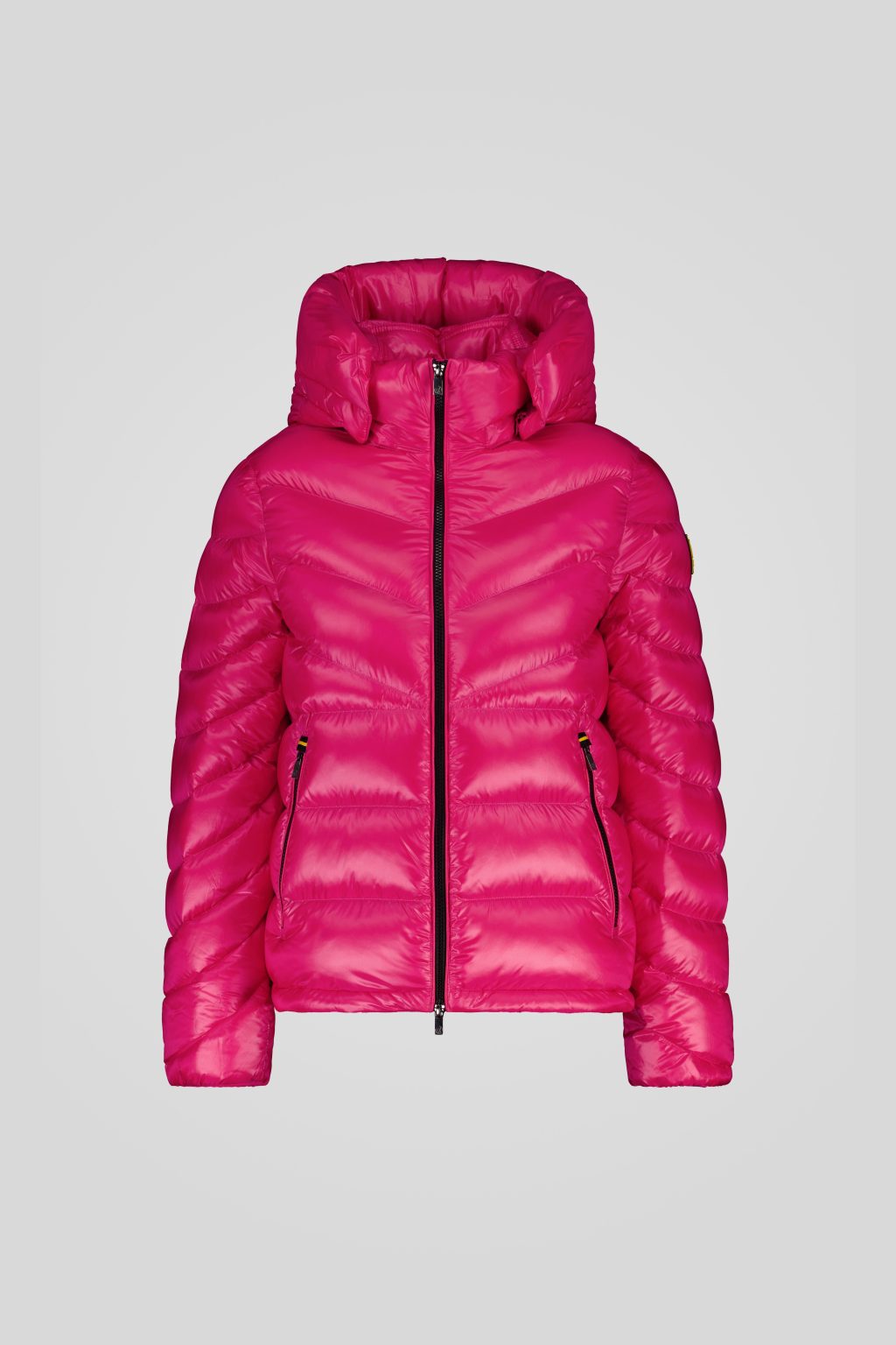 Piumino Ciesse corto fucsia con cappuccio staccabile