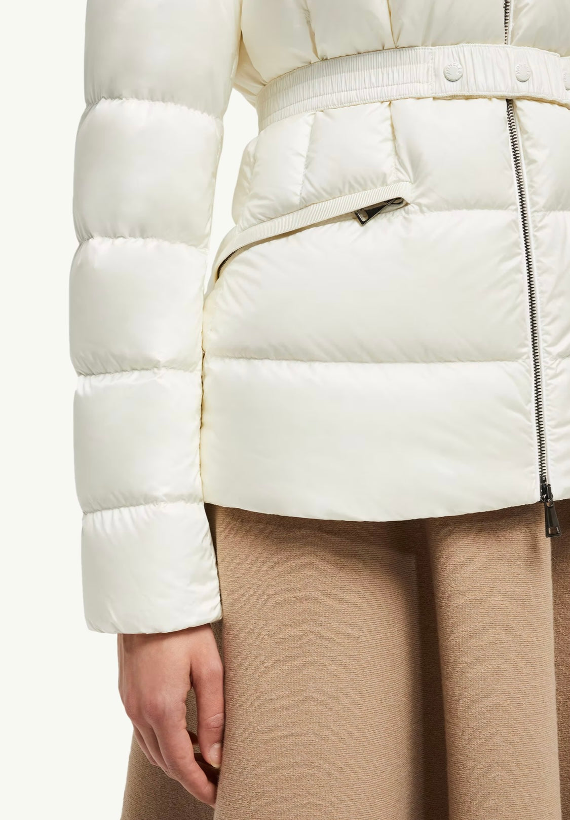 GUBBINO MONCLER DONNA BIANCO CON PELLICCIA BIANCA