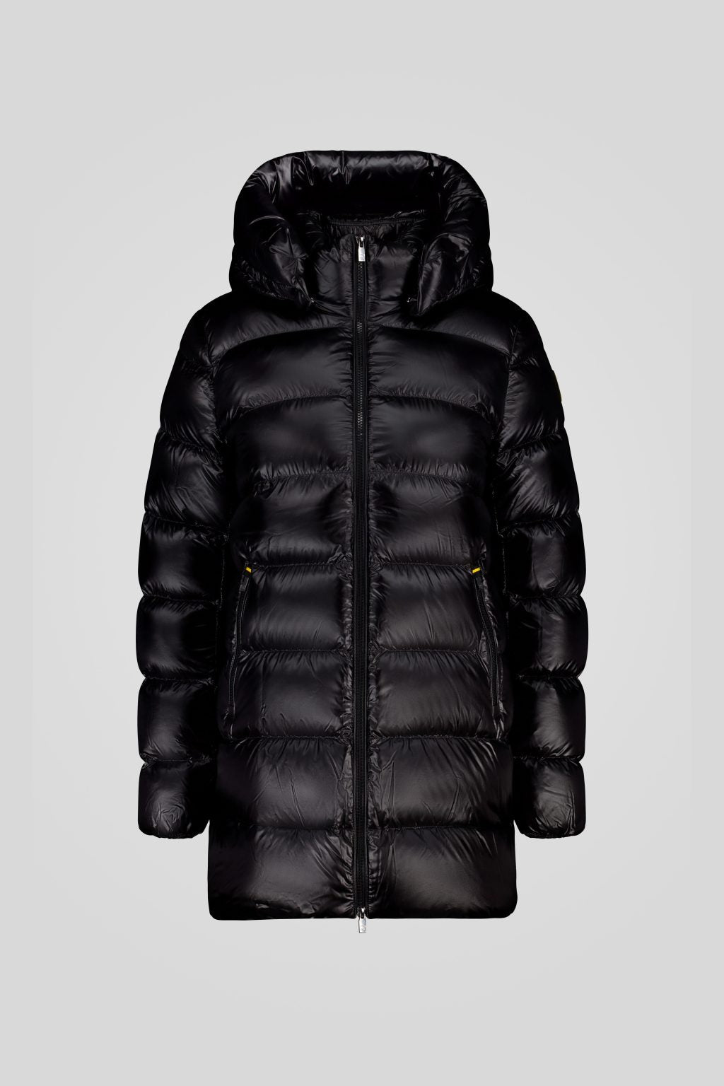 Piumino Ciesse medio-lungo nero con cappuccio staccabile