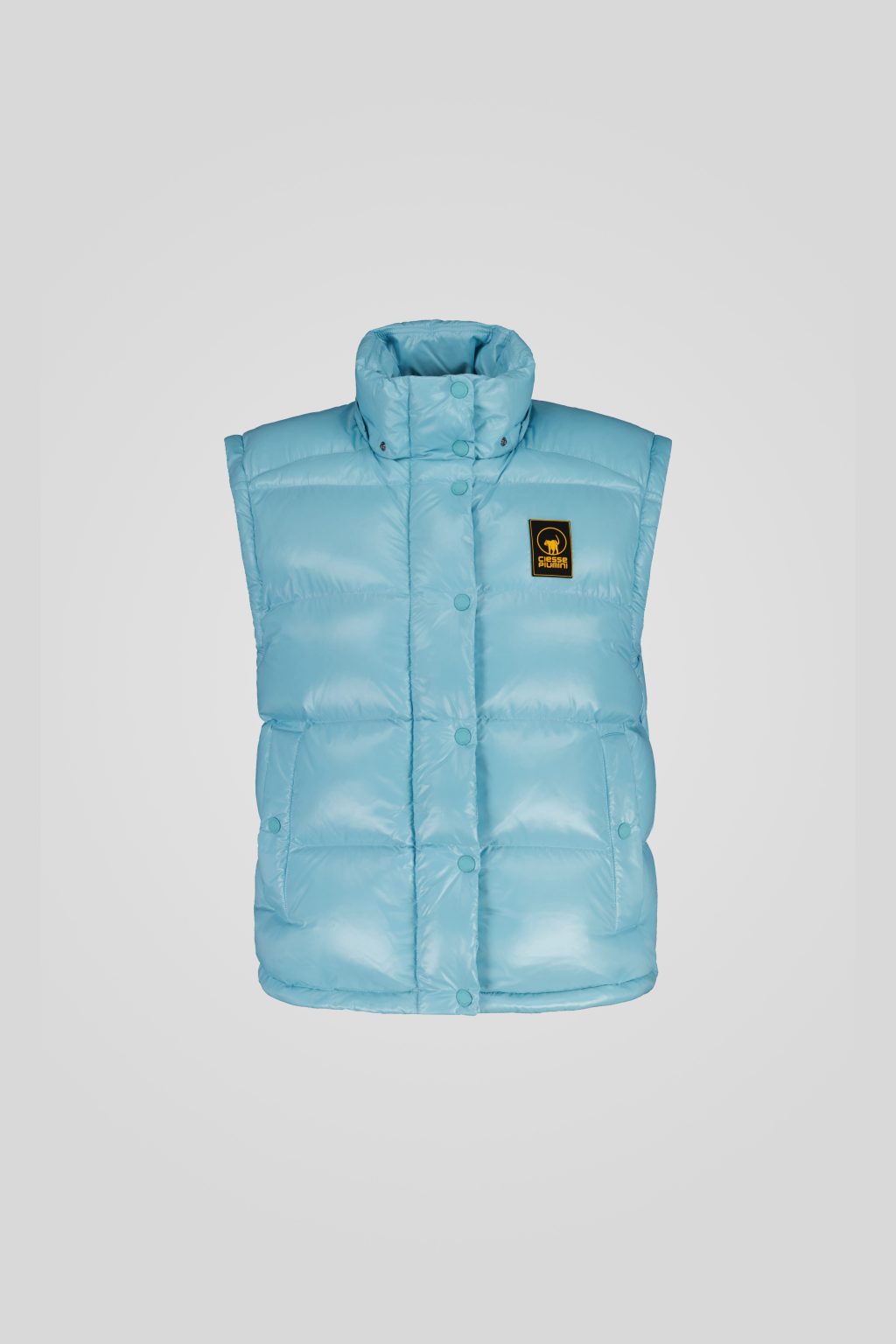 Piumino Ciesse trapuntato azzurro con cappuccio e maniche staccabili