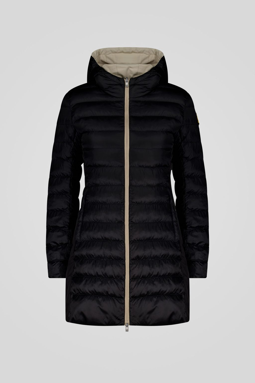 Piumino Ciesse reversibile beige/nero con cappuccio