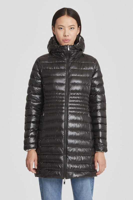 Piumino Ciesse lungo nero/bianco reversibile