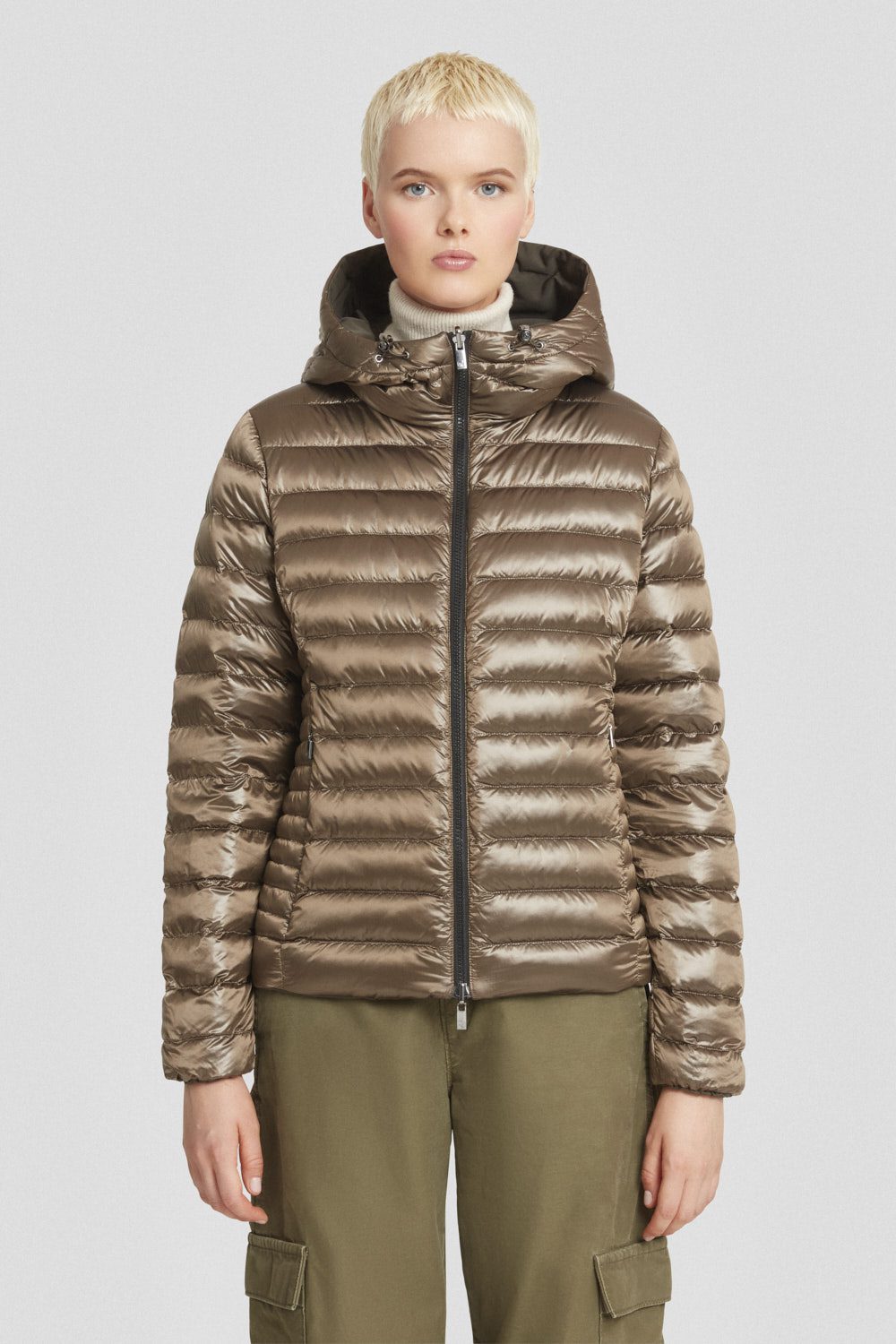 Piumino Ciesse corto verde militare reversibile